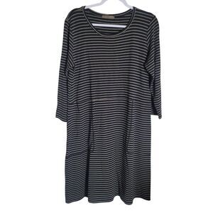 Cut Loose tan and black Striped Midi Dress